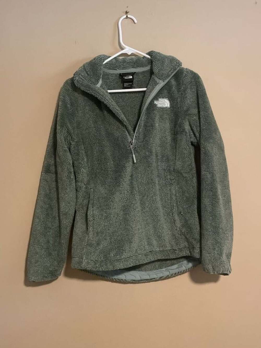 The North Face Womens Green Osito Fleece 1/4 Zip Pullover Jacket Size S